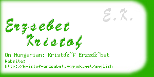 erzsebet kristof business card